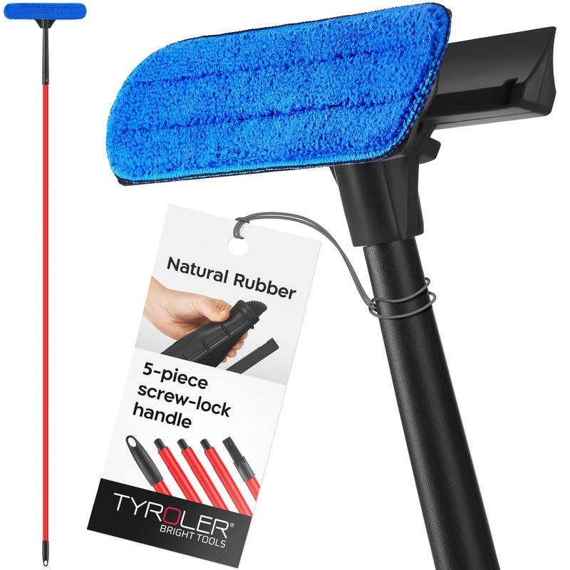 Tyroler Professional Window Squeegee for Home 1280 Long Squeegee for Window Cleaning 2in1 Window Cleaning Squeegee Kit Indoor  Outdoor Window Cleaner Tool for High Windows  Glass