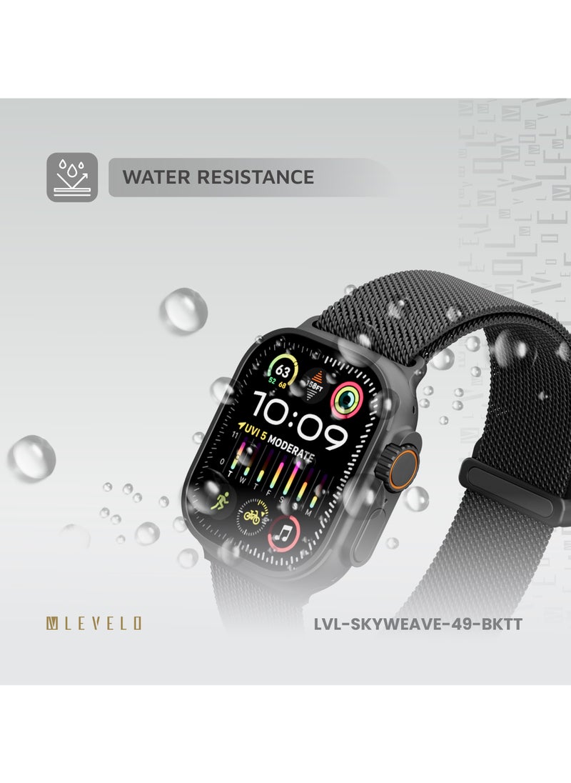 حزام ساعة SkyWeave لساعة Apple Watch مقاس 49/46 مم / مادة مضادة للحساسية / قابل للارتداء على مدار الساعة / حزام ساعة متين للغاية - أسود - pzsku/Z6E9925782227B9A0B2F3Z/45/_/1733496523/e11da962-722f-4fd1-ab26-fb0c395dafbc