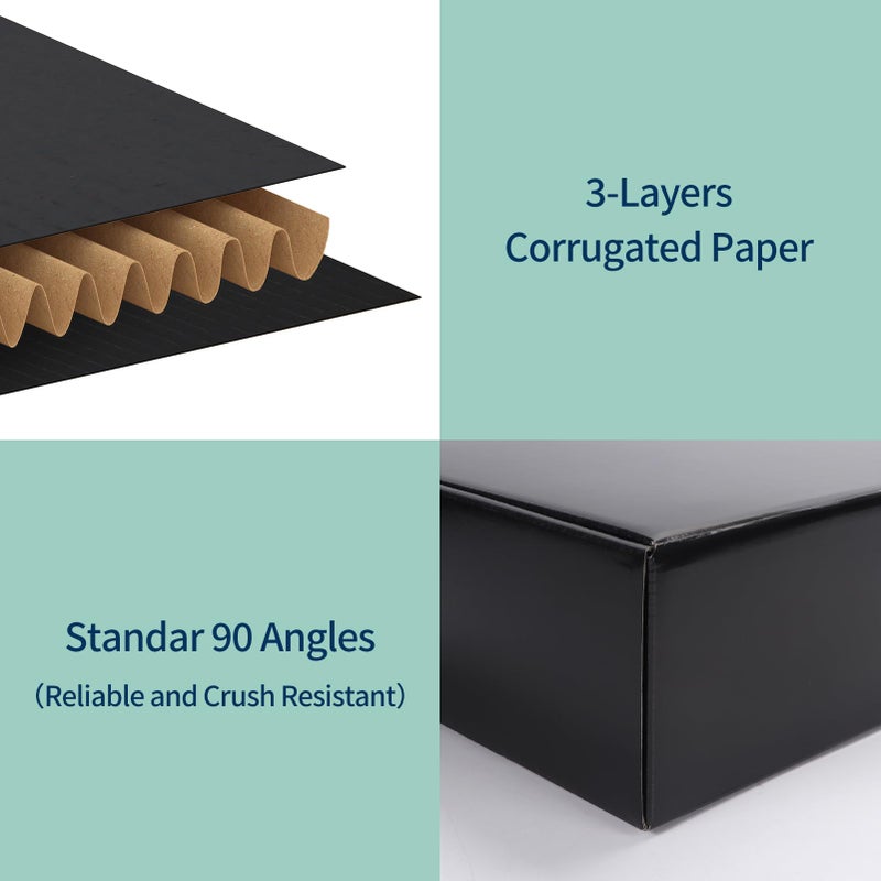 Rempry 12x9x4 Black Shipping Boxes 20 Pack, Large Cardboard Mailer Boxes for Small Business Shipping Packaging - Image 3