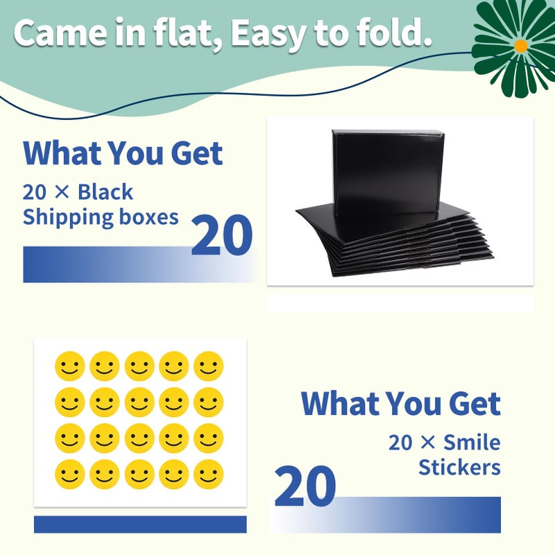 Rempry 12x9x4 Black Shipping Boxes 20 Pack, Large Cardboard Mailer Boxes for Small Business Shipping Packaging - Image 4