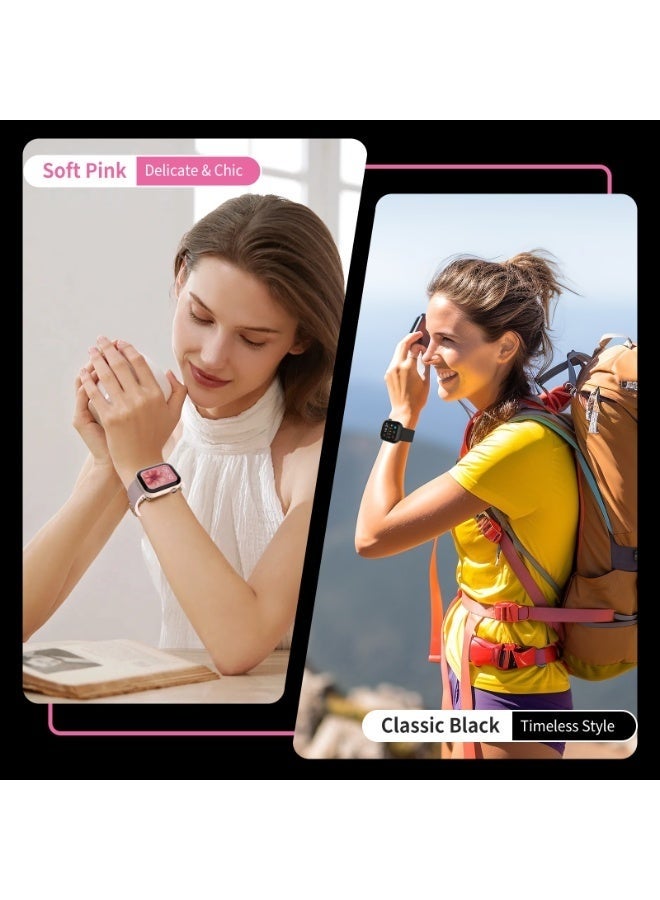 G-Tab GLS1 Smart Watch for Women with Bluetooth Calling, 1.75” Full Touch Display, Heart Rate Monitor, Sleep & Fitness Tracker, Menstrual Cycle Tracking, Waterproof Design, Long Battery, Android & iOS Compatible – Pink - Image 5