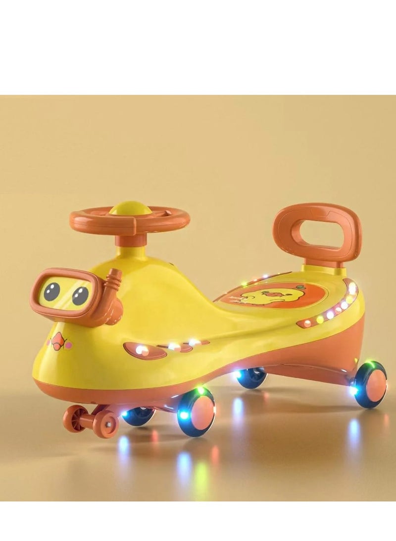 Airplane-shaped rocking car with swivel seats and LED lighting - attractive and safe design for children