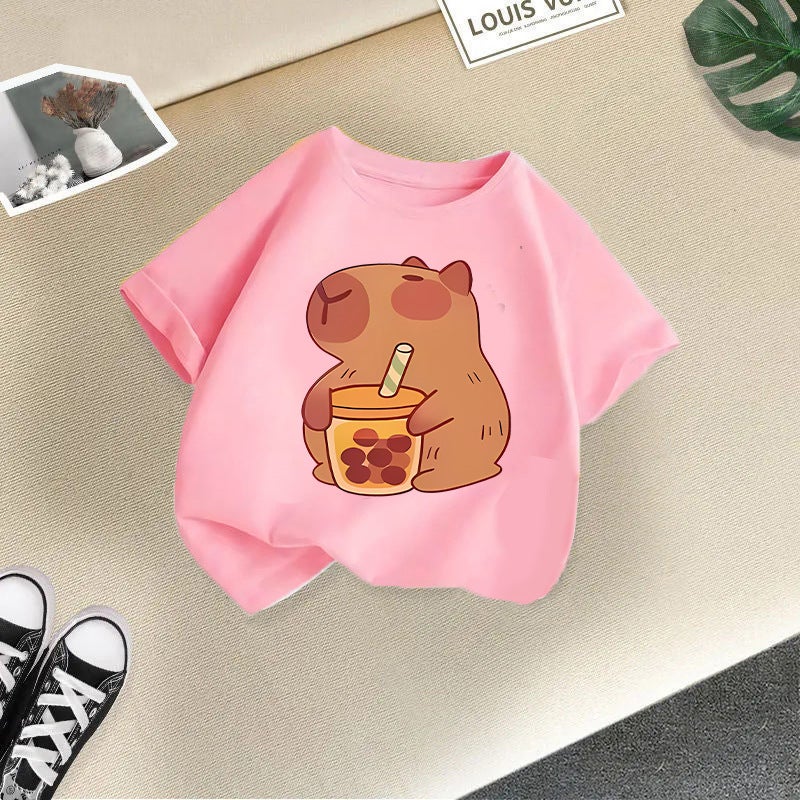 Children'S Wear Boys And Girls Short-Sleeved Children'S T-Shirt 2025 Cute Casual Half-Sleeved Top For Big Kids - Image 1