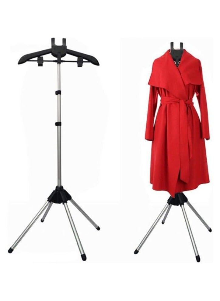 Halamine Stand for Steaming Clothes,Steam Ironing Garment Rack  - Retractable & Foldable Design, 3-Level Height Adjustable (60-160cm) Heavy-Duty for Home, Office, Commercial Use - Space-Saving Black Garment Rack - Image 5