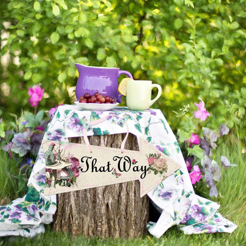 ceiba tree Truly Alice Arrow Hanging Signs Cutouts for Tea Party Decoration 10 Pcs - Image 4