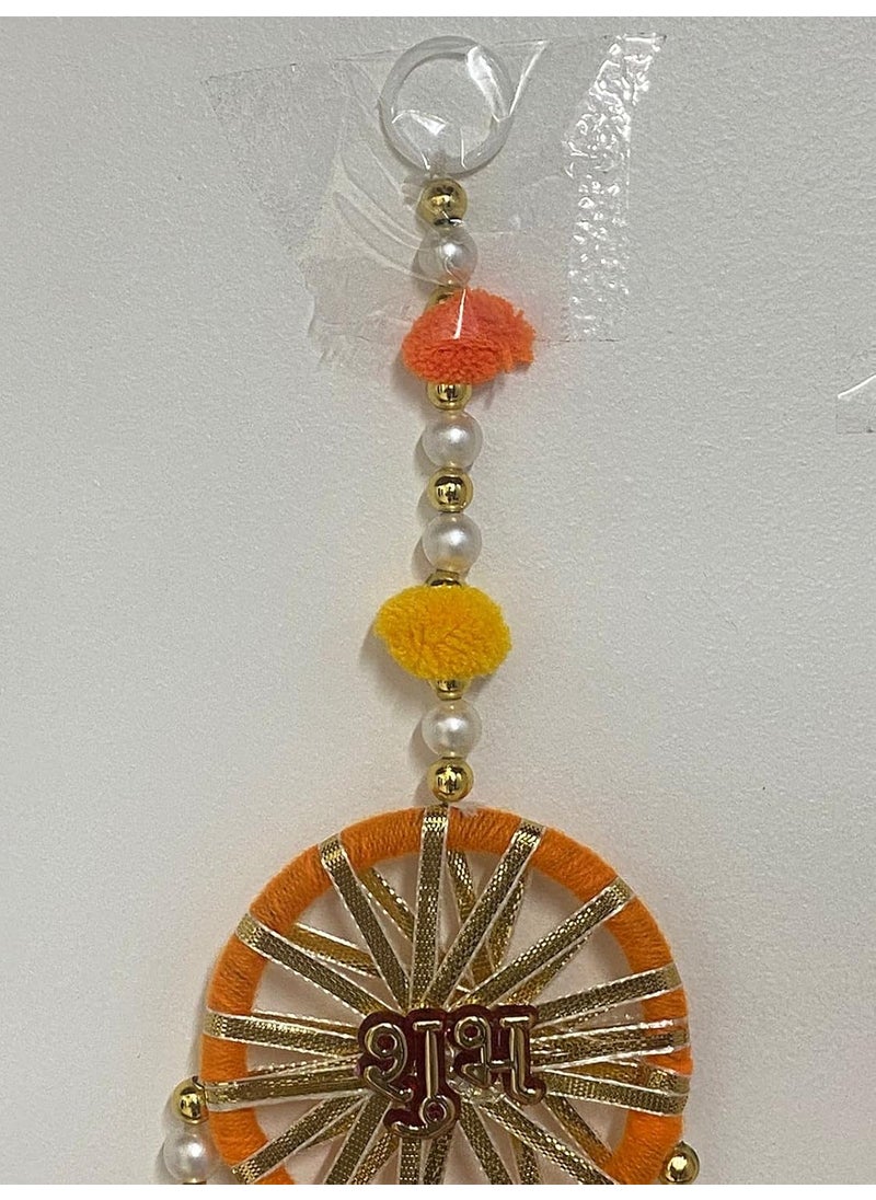 MAGPIE Magpie Collections Handmade Orange Color Shubh Labh Strings Pom Pom for DoorWall Hanging Bandhanwar Garland for Decoration Diwali FestivalNavratriWedding 1 FT2 Strings  - Image 4