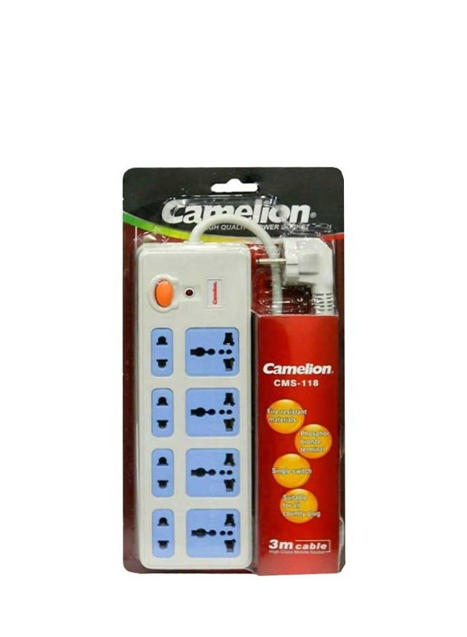 Camelion Orignal CMS 118 Power Extension Lead (8 Ports & 3 Meters Wire) High Demand Product - Image 1