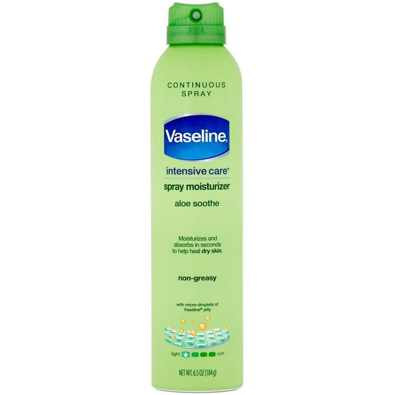 Vaseline Spray and Go Moisturizer, Aloe Soothe, 6.5 Ounce, 2 Pack