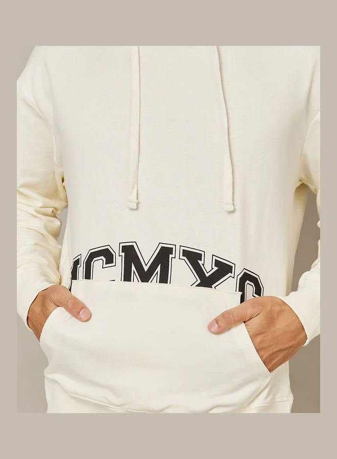 Styli Placement Print Boxy Fit Hoodie