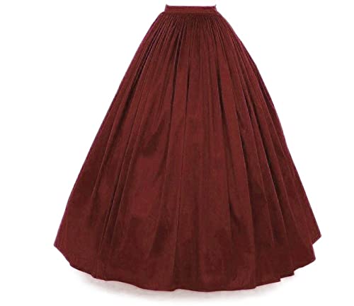 JANAK Girls Full Length Long Flared Silk Skirt (Maroon) - Image 3