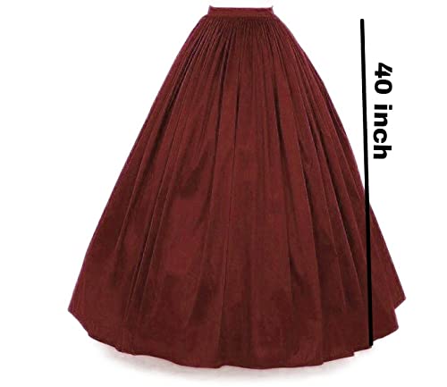 JANAK Girls Full Length Long Flared Silk Skirt (Maroon) - Image 2