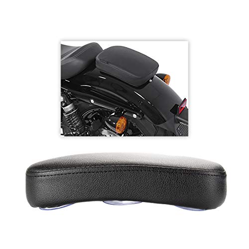 LKV 10.63″ Motorcycle Pessenger Seat - Rear Leather Pillion Pad with 8 Suction Cup Motorcycle Pillion Seat Cushion for Harley Dyna Sportster Chopper - Image 3
