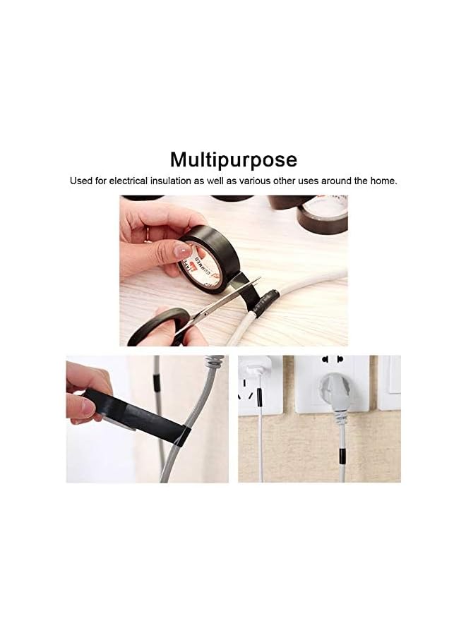 promass 6 Roll Electrical Tapes, 0.6 Inch 32 Ft PVC Waterproof, Flame Retardant, Strong Adhesive Based Insulation Duct Tapes(6 Colors) - Image 4