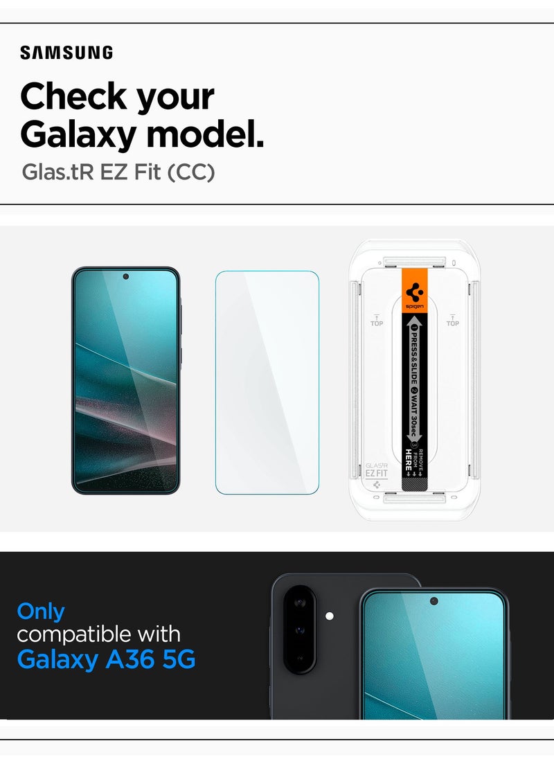 Spigen GLAStR EZ Fit for Samsung Galaxy A36 5G Tempered Glass Screen Protector [2 PACK] with Easy Install Tray  - Image 2
