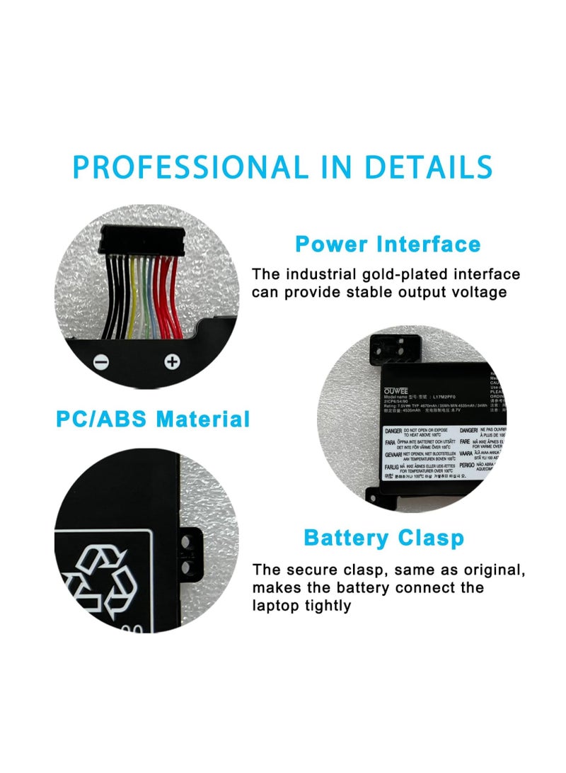 Terabyte L17M2PF0 Laptop Battery Compatible with Lenovo ideapad 330 Touch-15ARR 330-15ARR 330-15ICN Series L17D2PF1 L17L2PF2 5B10Q62138 L17M2PF2 5B10Q62139 5B10Q41211 L17L2PF0 L17M2PF1 7.5V 35Wh 4670mAh - Image 4