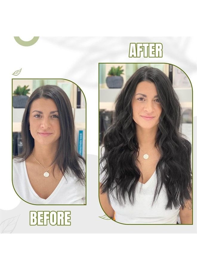 RUNATURE Clip in Hair Extensions Black Human Hair 12 Inch Color #1B Off Black Clip in Real Hair Extensions Double Weft Human Hair Extensions Clip Ins Natural Hair for Women 50g  - Image 2