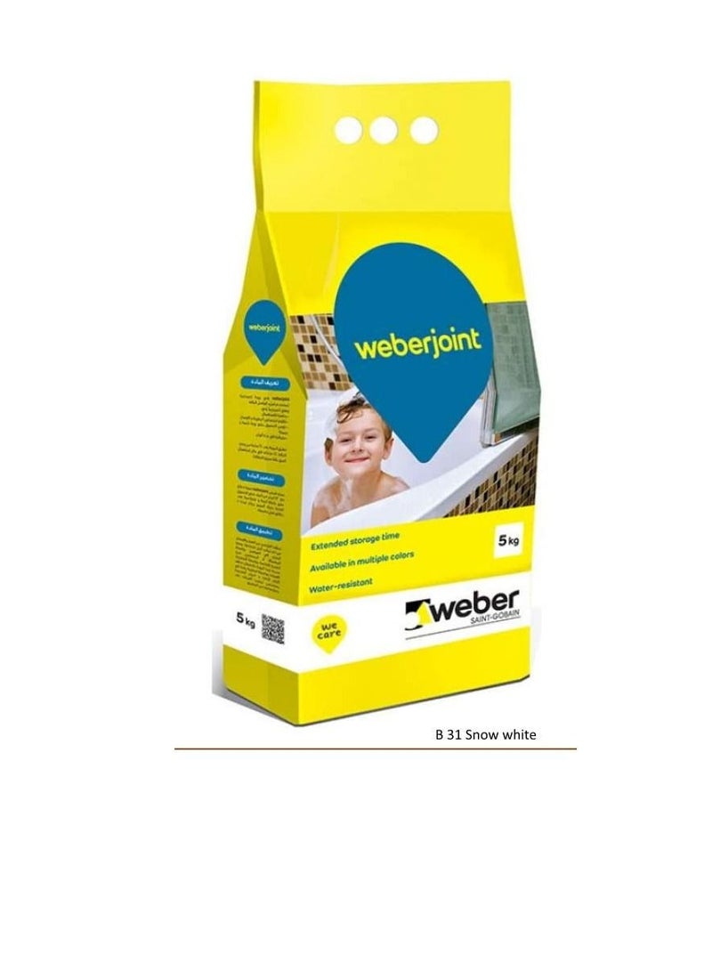 Weber Cement Based Pre Mixed Tile Joint Grout Multi Colors SNOW WHITE - Image 1