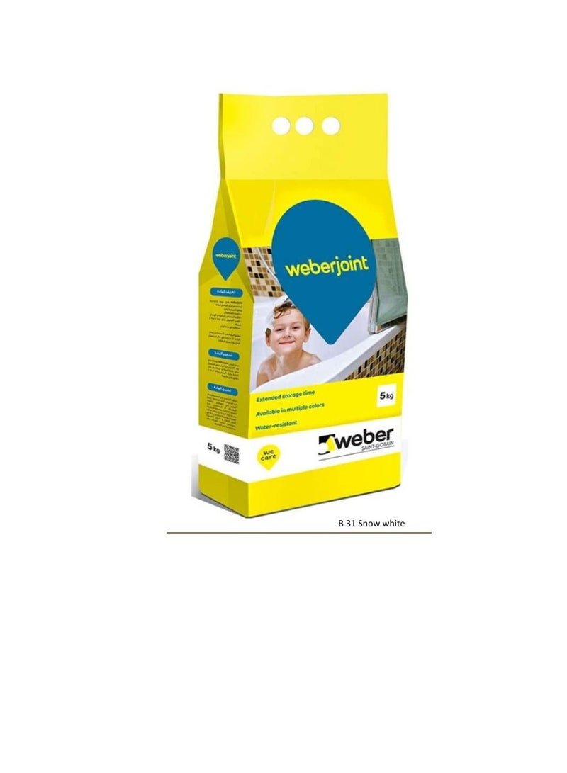 Weber Cement Based Pre Mixed Tile Joint Grout Multi Colors SNOW WHITE - Image 3