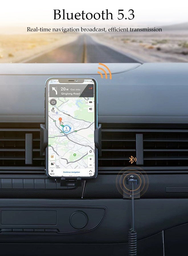 DUNISO Car Bluetooth Receiver，Portable Bluetooth 5.3 Adapter，Audio Aux Adapter，Plug And Play，Equipped With Led Indicator Light，With Mic，For Tv, Car Audio, Headphone, Speakers, Phone, Laptop - Image 5