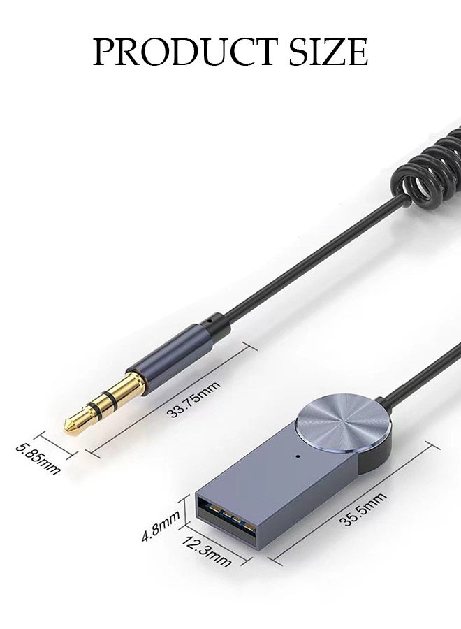 DUNISO Car Bluetooth Receiver，Portable Bluetooth 5.3 Adapter，Audio Aux Adapter，Plug And Play，Equipped With Led Indicator Light，With Mic，For Tv, Car Audio, Headphone, Speakers, Phone, Laptop - Image 3