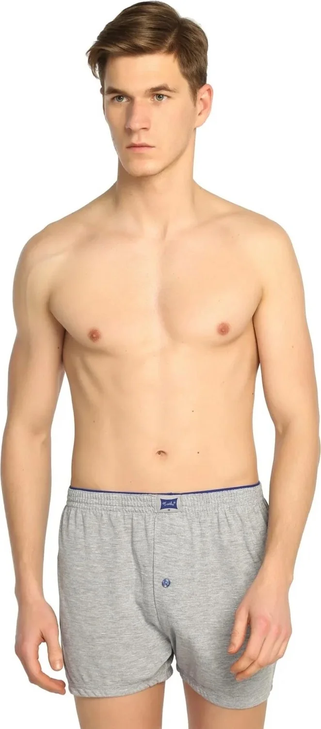 توتكو Passion Men's Combed Cotton Buttoned Plain Color Boxer 0117 - 3 Pieces