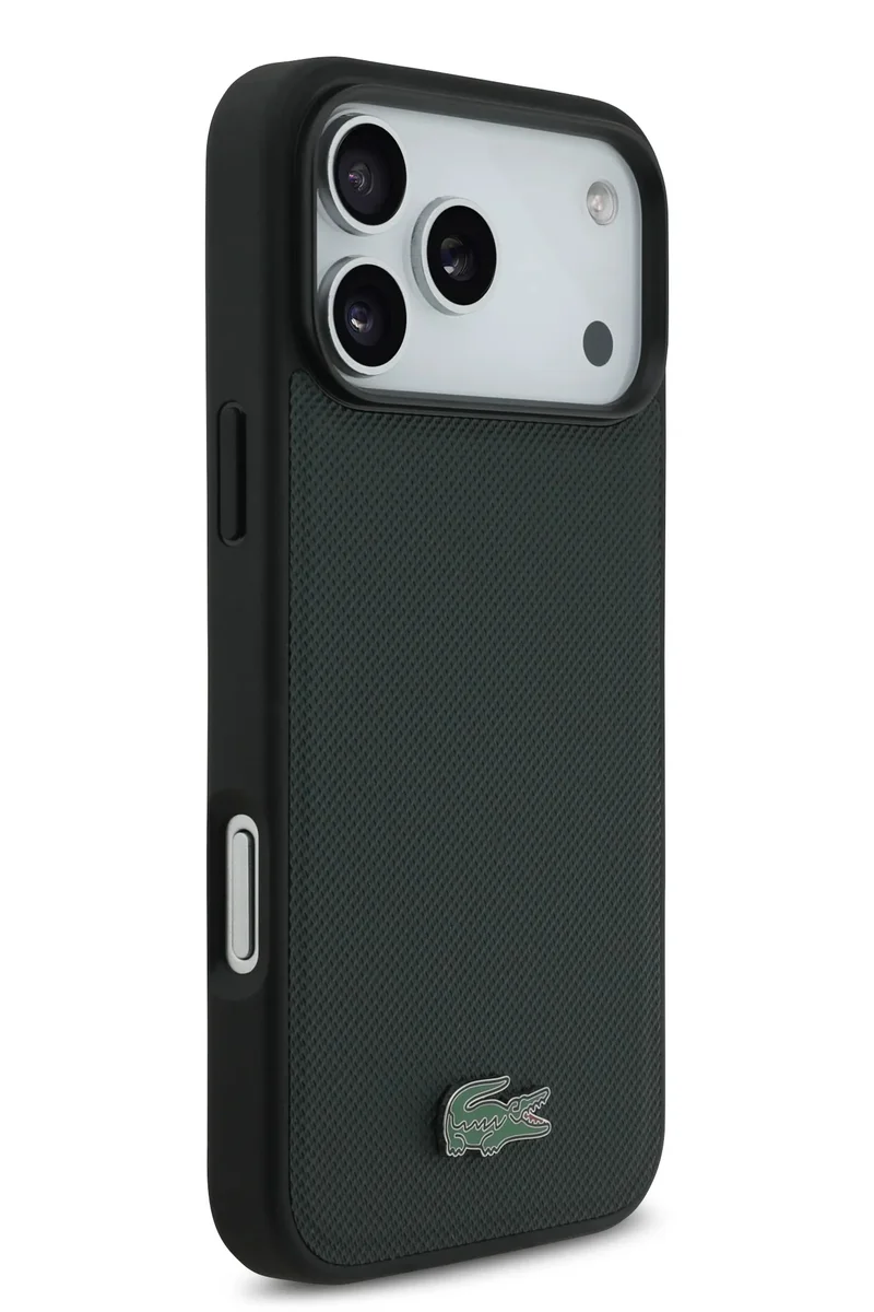 LACOSTE iPhone 17 Pro Max MagSafe Case PU Leather Hard With Iconic Petit Pique Logo /  Slim profile / MagSafe / Drop Protection / Easy Snap On / Back Cover- Dark Green