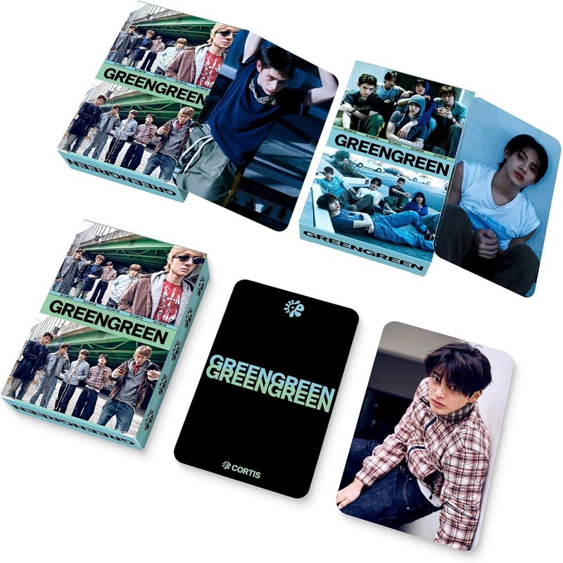 كي بي او بي بيه تي اس بطاقات صور ألبوم KPOPBTS Cortis GREENGREEN، 55 قطعة من بطاقات المنتجات KPOP من نوع Lomo، هدية للأولاد والبنات في COER - Image 4