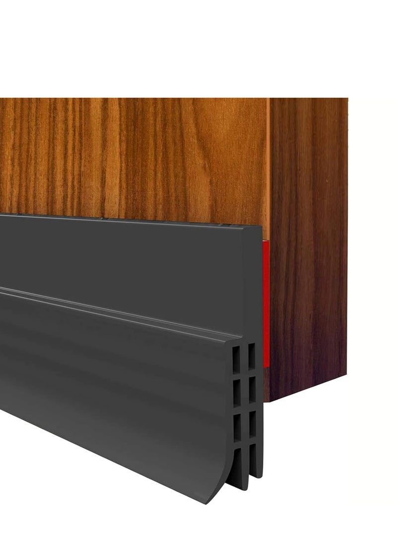 StickGuard Door Seal Strip for Blocking Bugs, Air, Dust - Self Adhesive, Silicone Door Draft Stoppers for Bottom of Door - Soundproof, Weather Stripping - Under the Door Draft Guard - 1 Meter (Black)