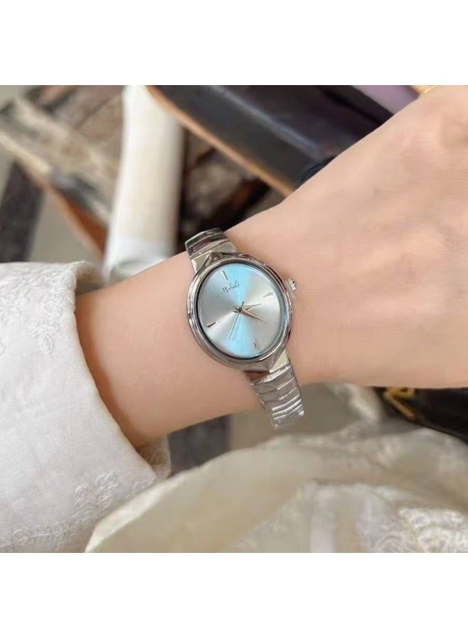 Dropshipping Mishali Ice Blue Year Of The Snake Limited Edition Watch New Snake Bone Steel Band Silver Watch