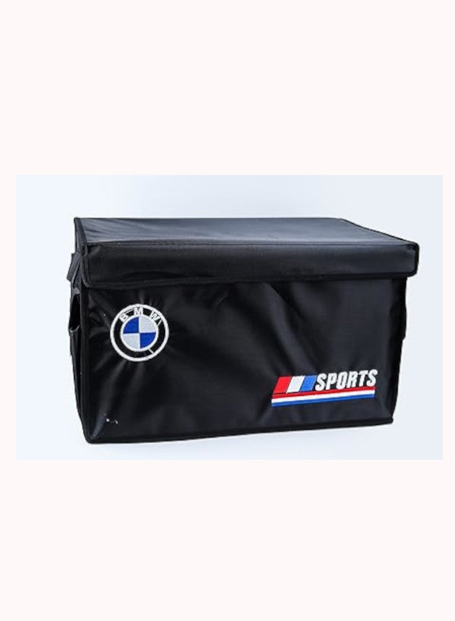 Generic Foldable Trunk Organizer Storage Box, with Small Pockets, Cargo Container Compartments, Shoe Organizer, Black - Multi Colors (BMW)  - Image 1