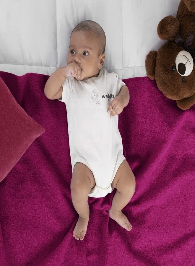 Wakefit Dry Sheet for New Born Baby | Waterproof Sheet for Toddler | Anti-Piling Fleece Extra Absorbent Quick Dry Sheet | Infant Bed Protector | Medium (100x70 Cms) | Magenta - Set of 1 - Image 2