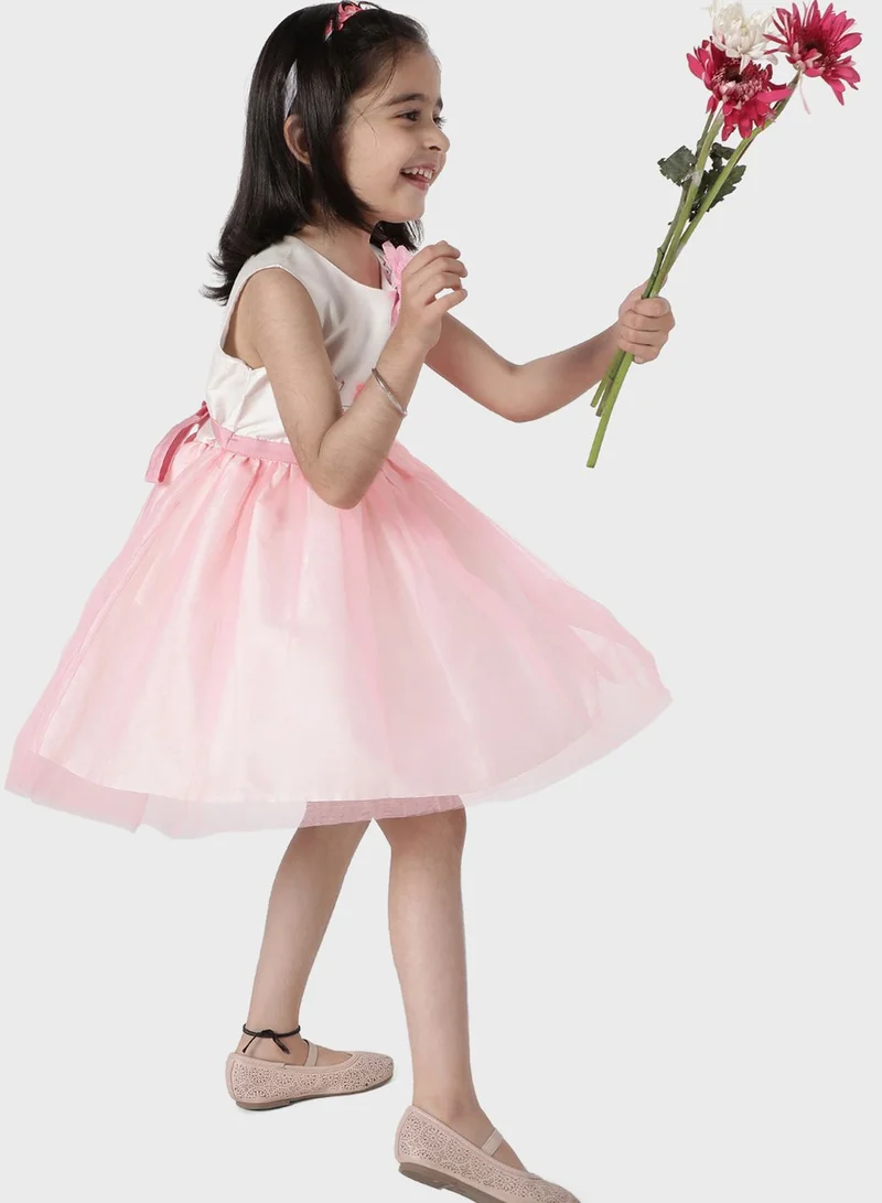 A Little Fable Kids Neon Pink Swallowtail Dress