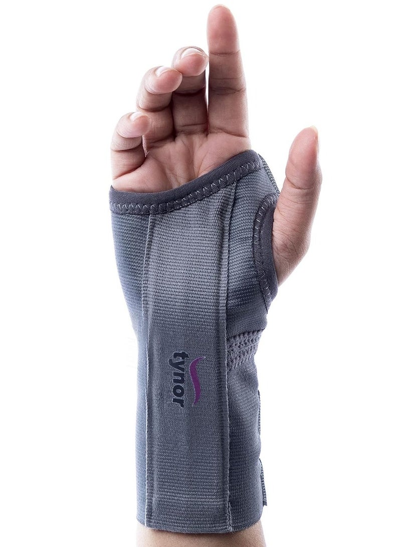 TYNOR Elastic Wrist Splint, Grey, Left, XL, 1 Unit - Image 1