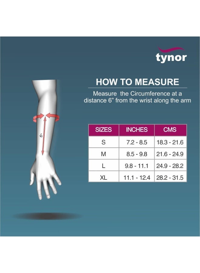 TYNOR Elastic Wrist Splint, Grey, Left, XL, 1 Unit - Image 4