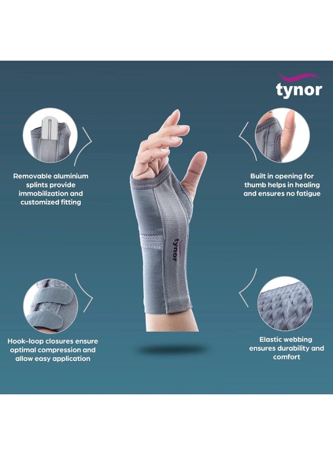 TYNOR Elastic Wrist Splint, Grey, Left, XL, 1 Unit - Image 2