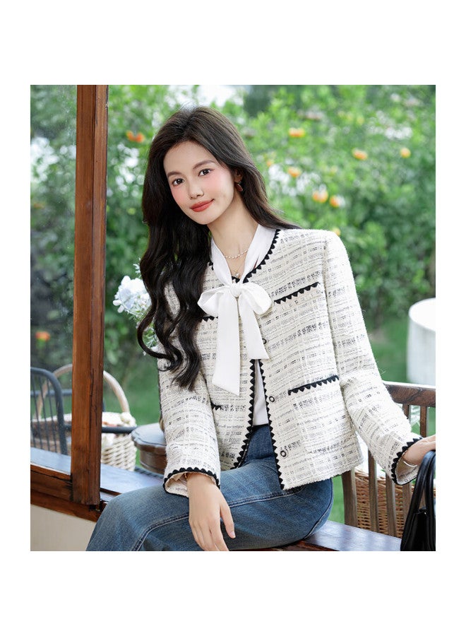 Teluoman Autumn New Small Fragrance Style Jacket Women Elegant French High-end Pee Short Ol Blazer - Image 3