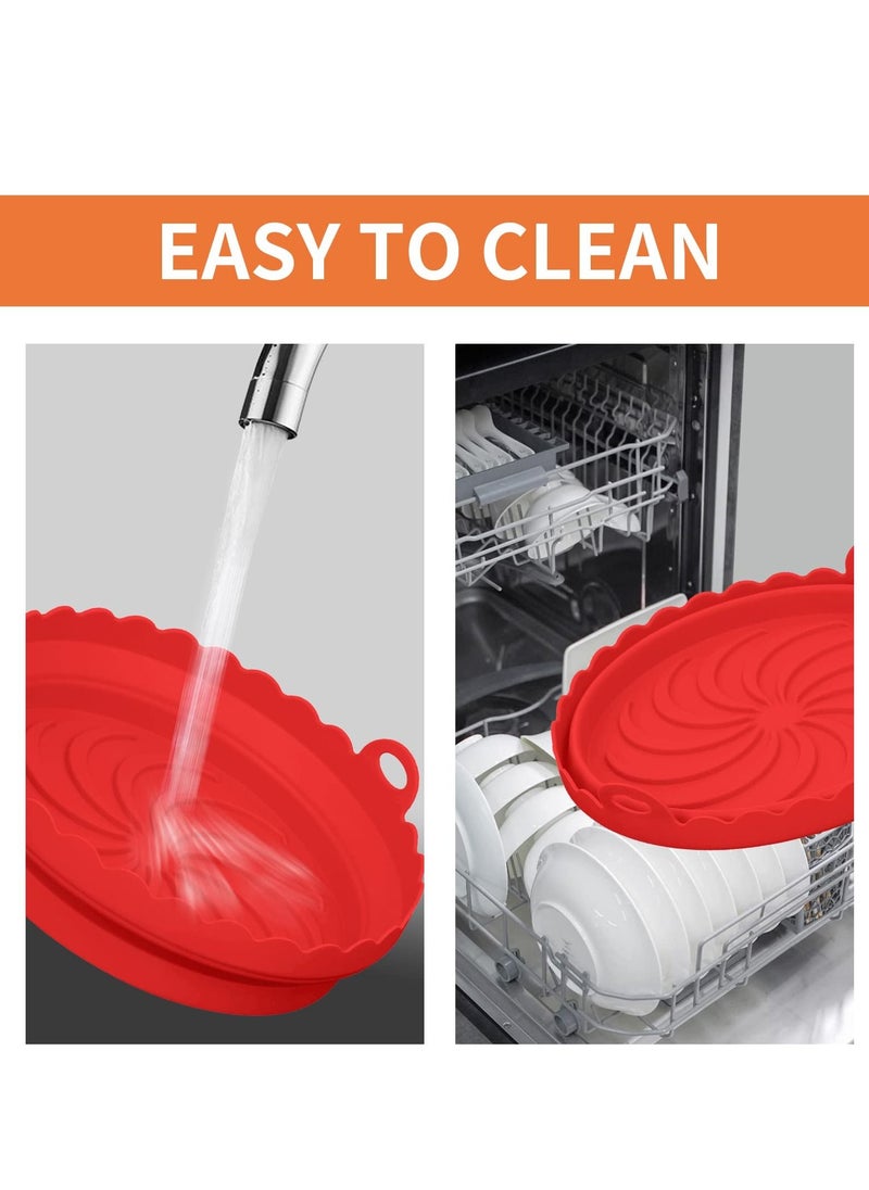 SYOSI - Air Fryer Silicone Pot, Air Fryer Liners Round Baking Pan for Microwave Oven Roaster Reusable Airfryer Accessories Silicone Cake Pan DIY Pizza Nonstick Bakeware Kitchen Baking Supplies(2-Pack) - Image 1