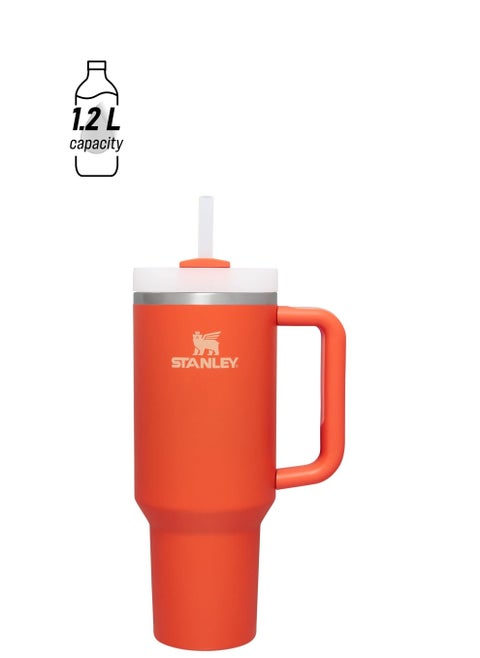 Stanley Quencher H2.0 FlowState Stainless Steel Vacuum Insulated Tumbler with Lid and Straw for Water, Iced Tea or Coffee, Smoothie and More, Tigerlily, 40 oz
