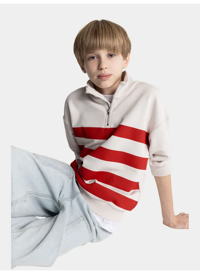 DeFacto DeFacto Kids Striped Regular Fit Sweatshirt