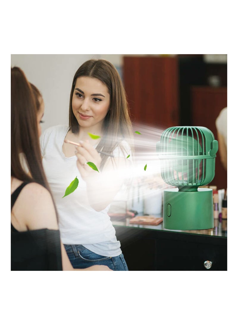 SYOSI Small Desktop USB Table Desk Fan, Cute Cactus Desk Fan, 80 Degree Rotation USB Portable Fans 3 Speeds Strong Wind, Cactus Office Supplies, Personal Table Desktop Fan Decor - Image 4