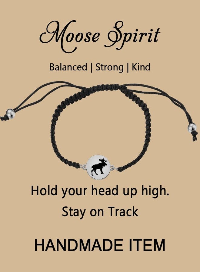 MAOFAED Moose Gift Moose Spirit Balanced Strong Kind MooseJewelry Inspirational GiftMoose Lover Gift (moose spirit cardbr) - Image 1