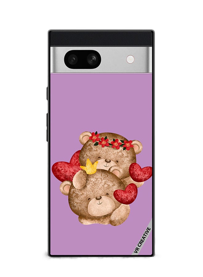 VR CREATIVE Protective Case Cover For Google Pixel 7a Bear Love Design Multicolour - Image 1