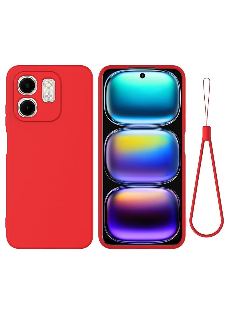 General - Case Compatible with Infinix Smart 9 Case, Liquid Silicone Soft TPU Case with Microfiber Cloth Layer, Anti-Fingerprint Shockproof Cover with Lanyard Strap - Image 1
