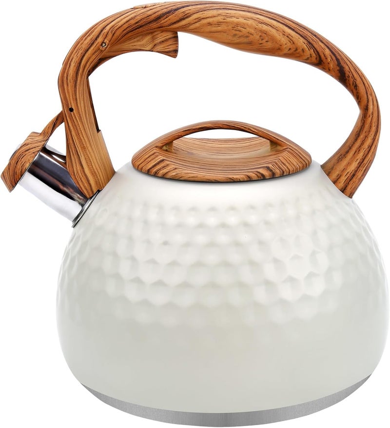 RELEMTRA Whistling Tea Kettle Stainless Steel 3 Liter Teapot with Handle for Induction Stove Electric Ceramic Stove 201 Stainless Steel Material Large Capacity for Family Engineering - Image 1