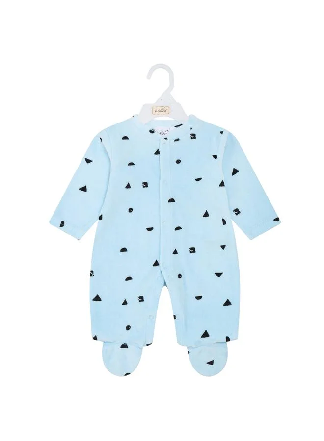 infancie Baby Girls Printed Velour Footed Sleepsuit