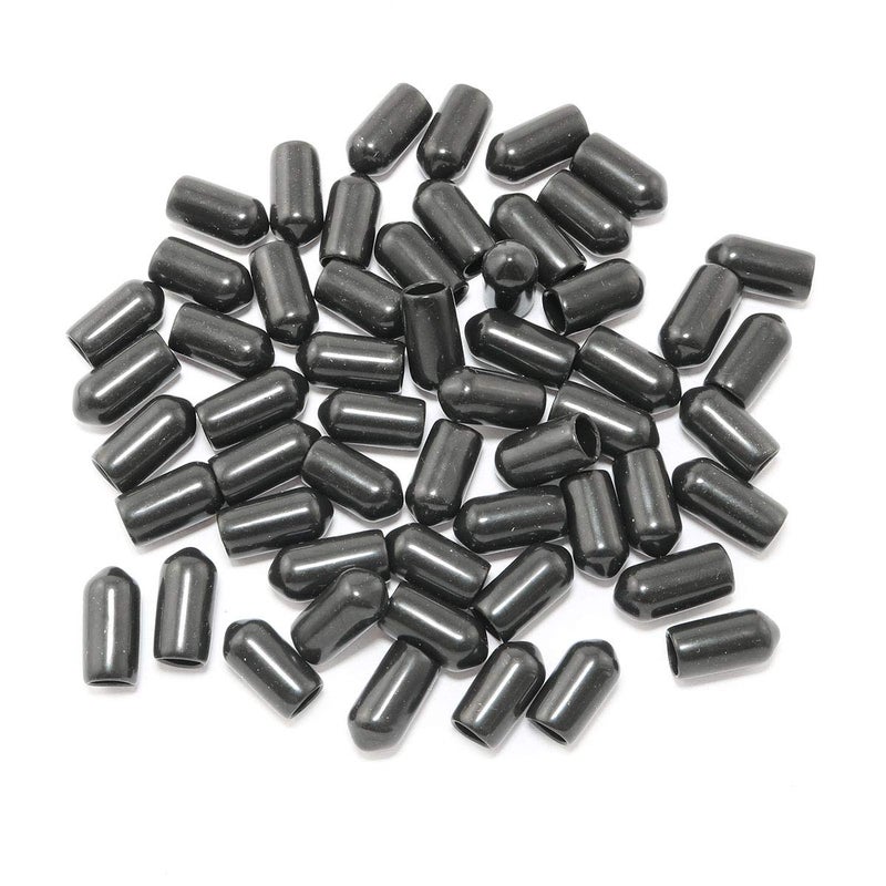Pro Bamboo Kitchen Pro Bamboo Kitchen 60pcs 14 Rubber Cap Protective Cover Rubber Plug Soft PVC Thread Protection Cap Plastic Rubber Dust Cover Black Fits 14 Inch Screws and Bolts