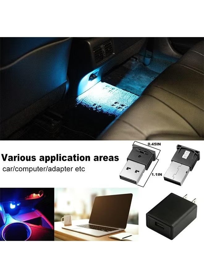 2-Pack Mini USB RGB LED Car Interior Light – 8-Color Ambient Lamp with Brightness Control, Breathing Mode, Smart Sensor, Portable USB Night Light for Car, Laptop & Home - Image 2