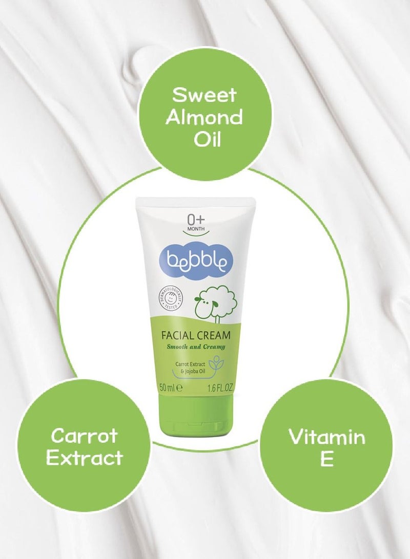 bebble كريم الوجه للأطفال | زيوت طبيعية | ينعم ويغذي ويحمي البشرة | 50 مل - Image 2
