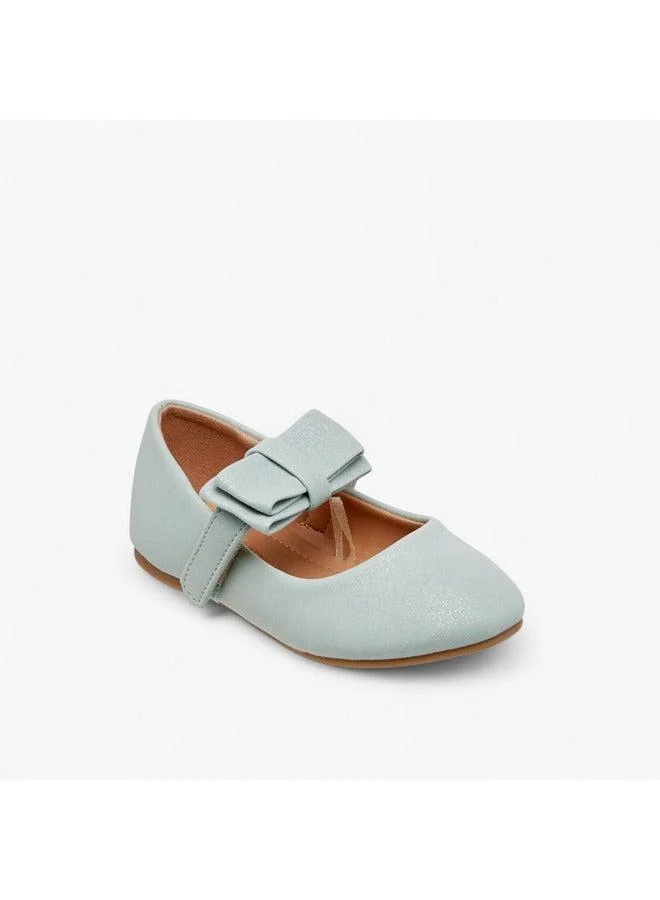 فلورا بيلا من شو إكسبرس حذاء باليرينا للبنات بفيونكة وإغلاق بشريط لاصق