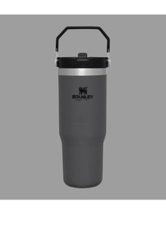STANLEY IceFlow Flip Straw Water Bottle, 0.88L – Vacuum Insulated, Leakproof & BPA-Free – Keeps Water Cold for 12 Hours – Durable Stainless Steel, Easy-Carry Travel Mug, Dishwasher Safe, Charcoal Color